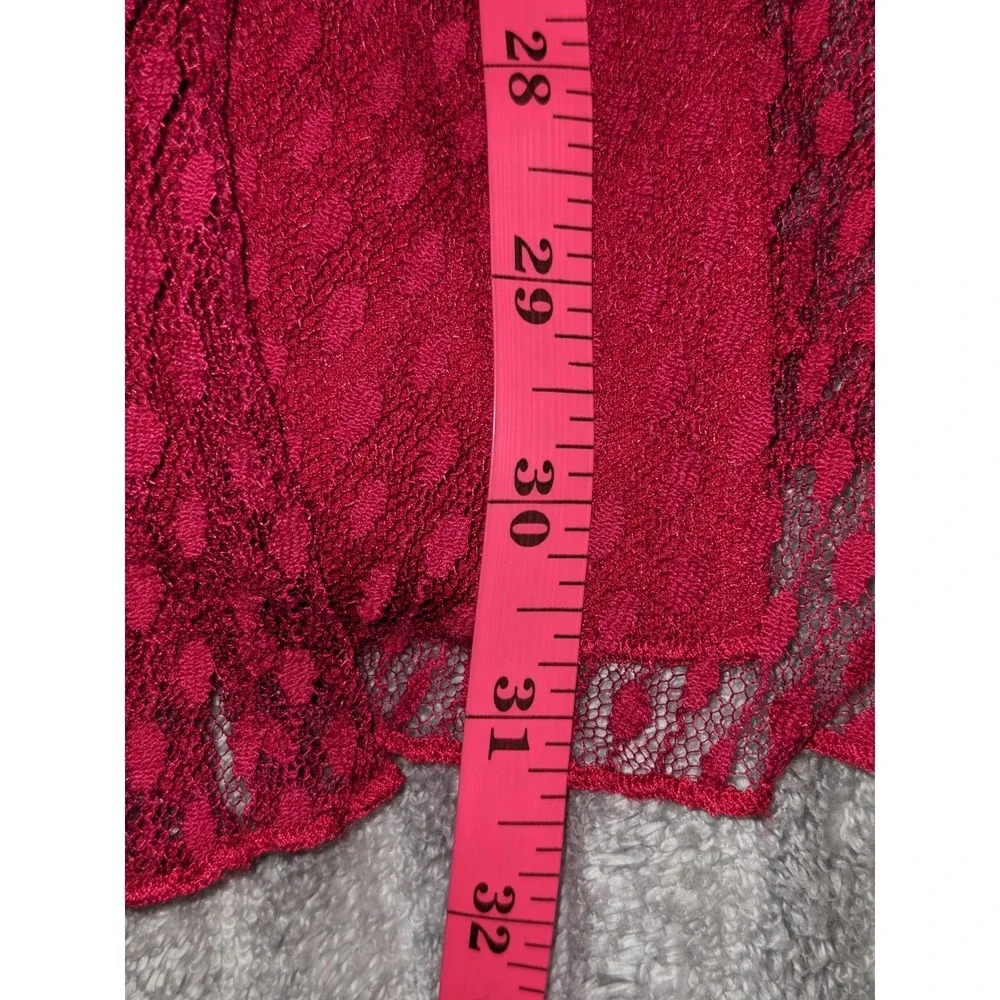 B. Darlin Lace Fit & Flare Juniors Party‎ Dress Burgundy Long Sleeve  Size 5/6